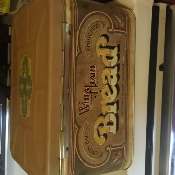 Vintage Metal Wheat Heart Bread Box Vented With Lid 1979 Pentron Industries Inc - Picture 2 of 3